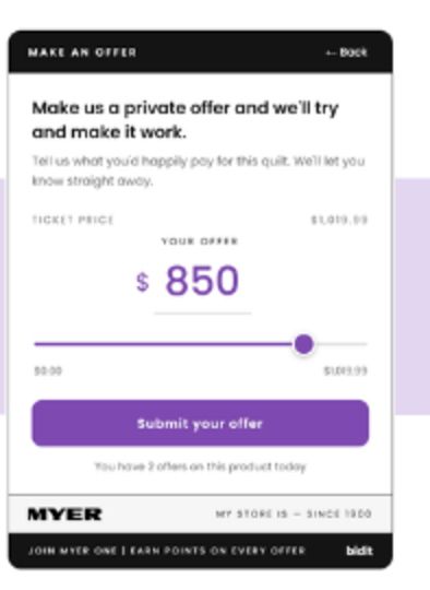 Make an offer modal